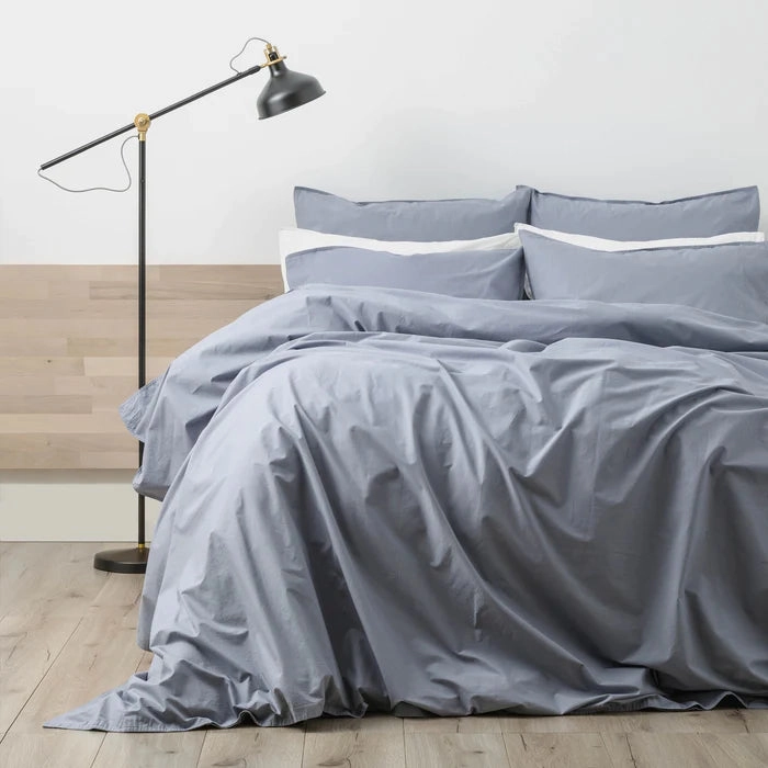 Helena 300tc Vintage Stone Washed Quilt cover Set DUSTY BLUE by Renee Taylor