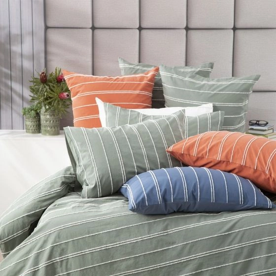 Hudson Vintage Washed Cotton Chenille Sage Quilt Cover Set by Renee Taylor