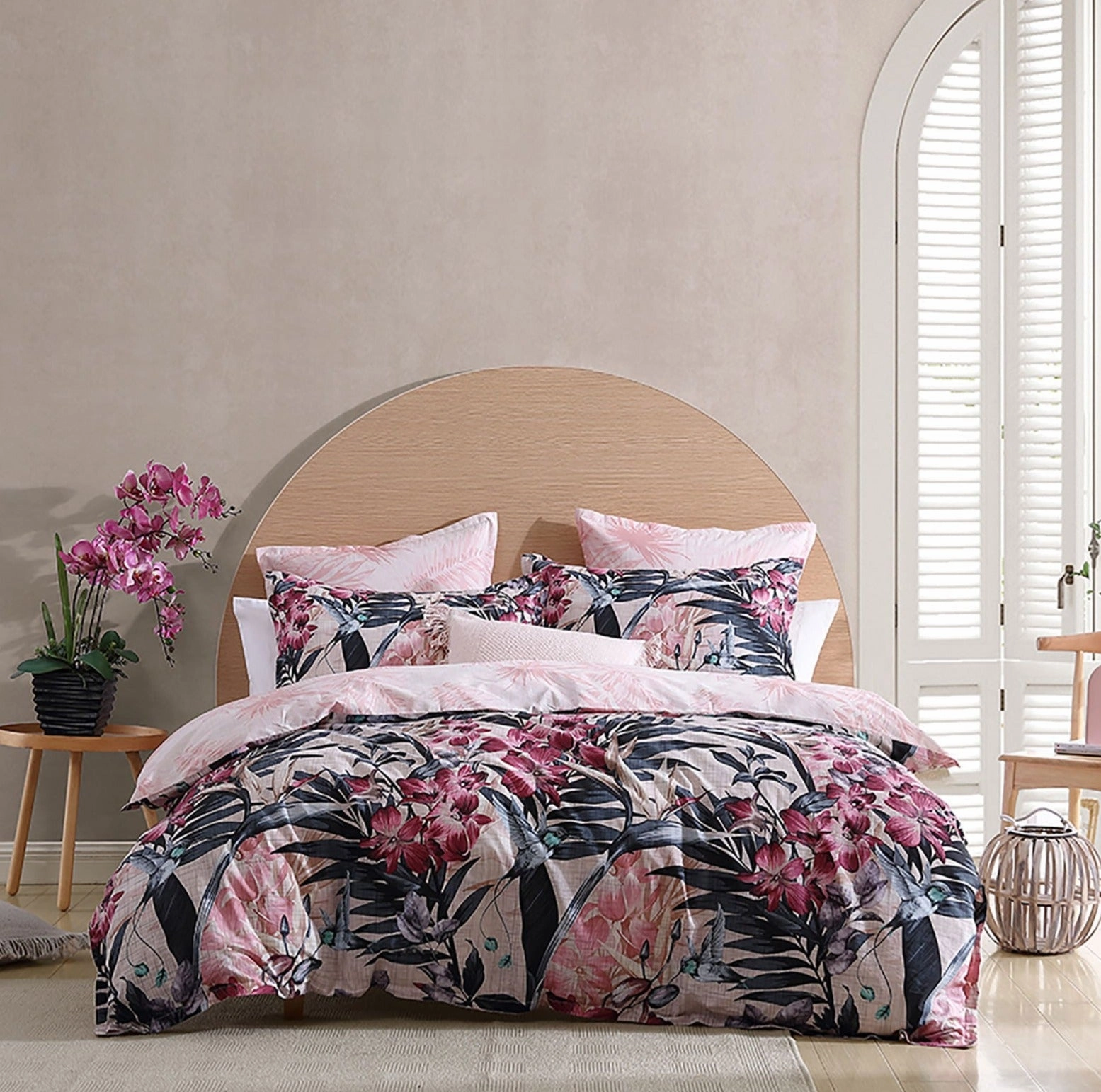 Hummingbird Blush Quilt Cover Set By Logan and Mason