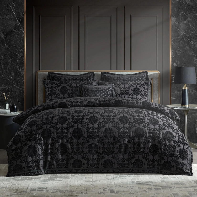 Imperial Black Quilt Cover Set by Davinci