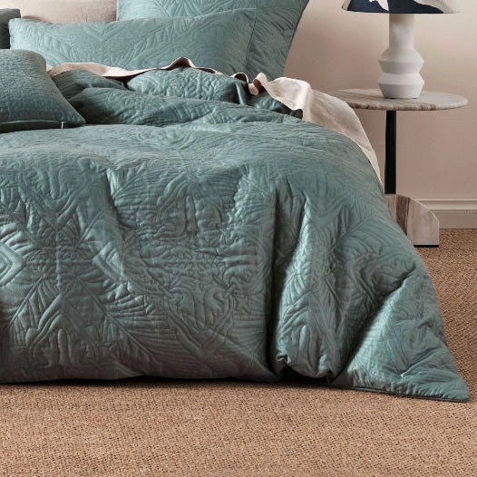 Isadora Quilt Cover Set Petrol by Linen House