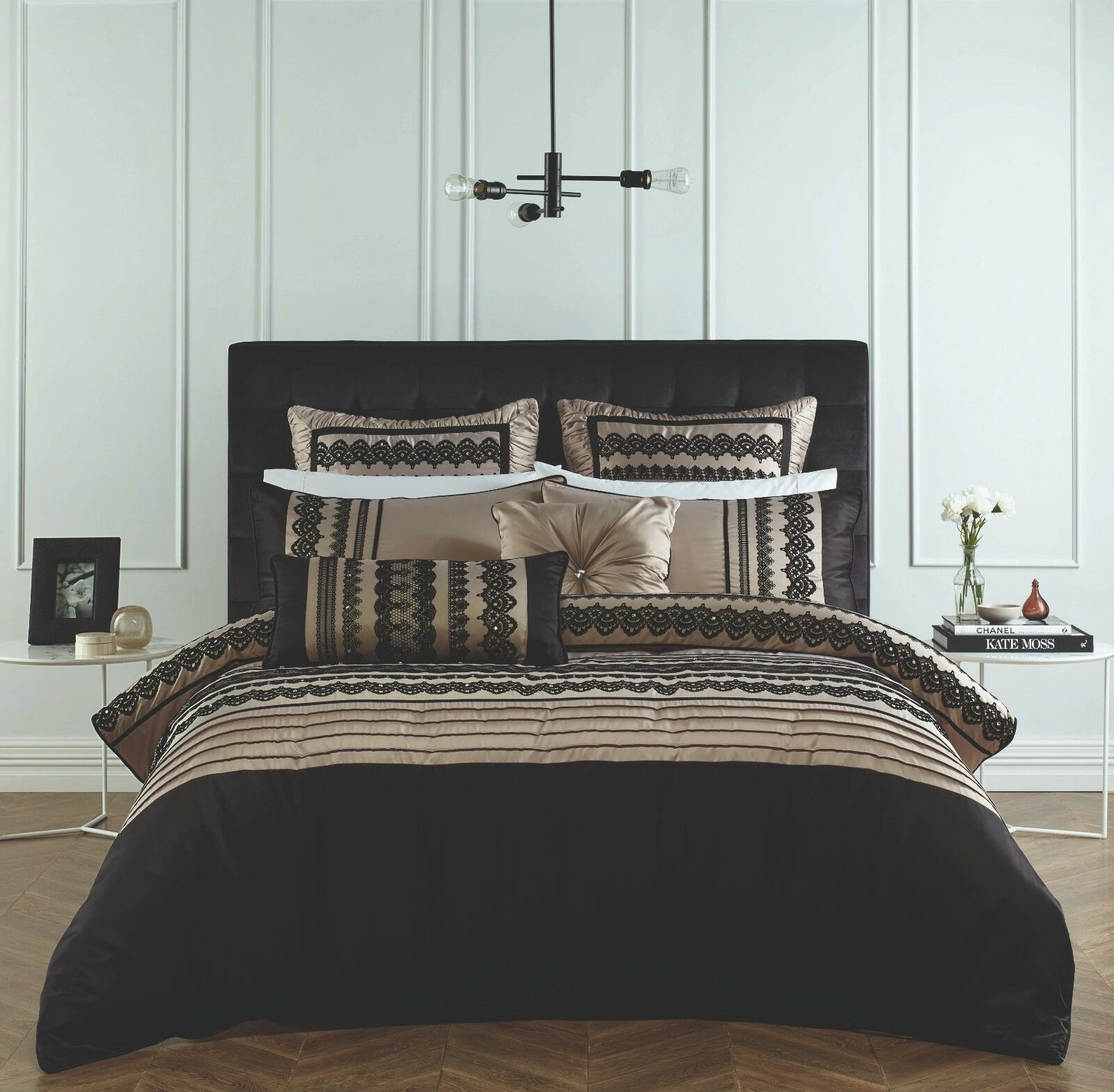 Juliette Taupe Square Cushion 43 x 43cm by Bianca
