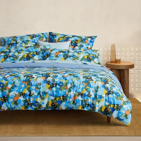 Juni Bower Blue Quilt Cover Set by Sheridan