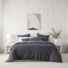 Kahlani Charcoal Quilt Cover Set By Bianca