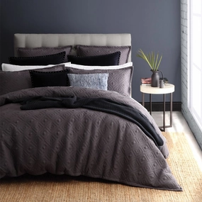 Kalvin Charcoal Quilt Cover Set by Royal Doulton