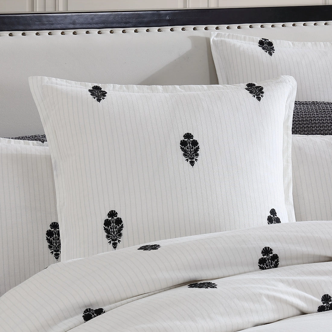 Khari Charcoal Square Cushion by Private Collection