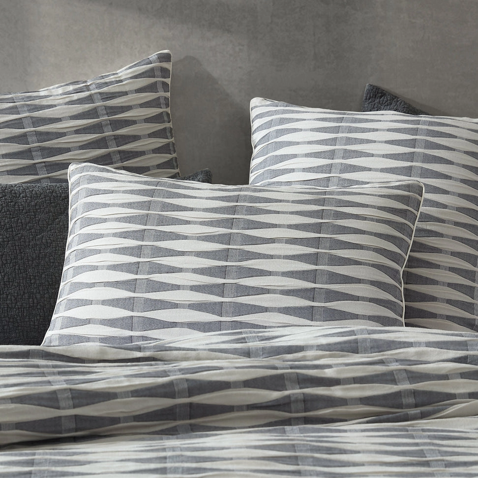 Kirby Charcoal Quilt Cover Set by Logan and Mason Platinum