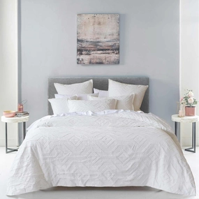 Kora White Quilt Cover Set By Bianca