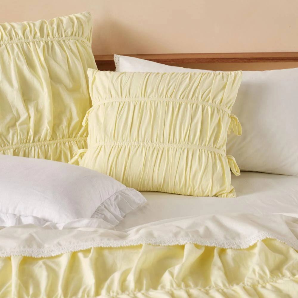 Layla Lemon Quilt Cover Set by Linen House