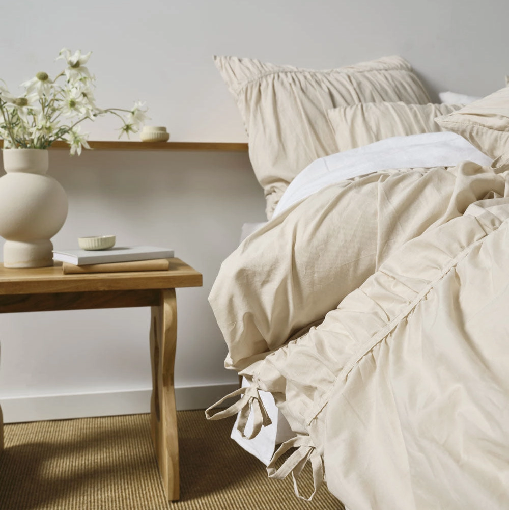 Layla Natural Quilt Cover Set by Linen House