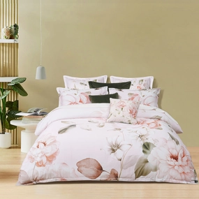 Layla Peach Quilt Cover Set by Bianca