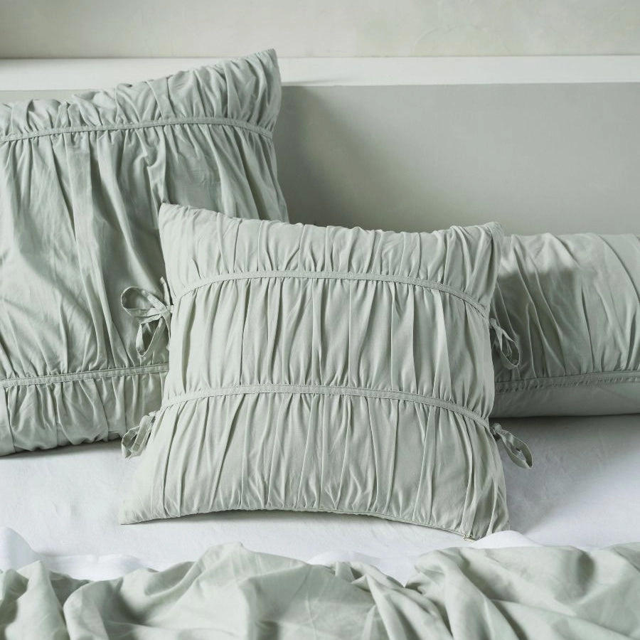 Layla Seafoam Square Filled Cushion by Linen House