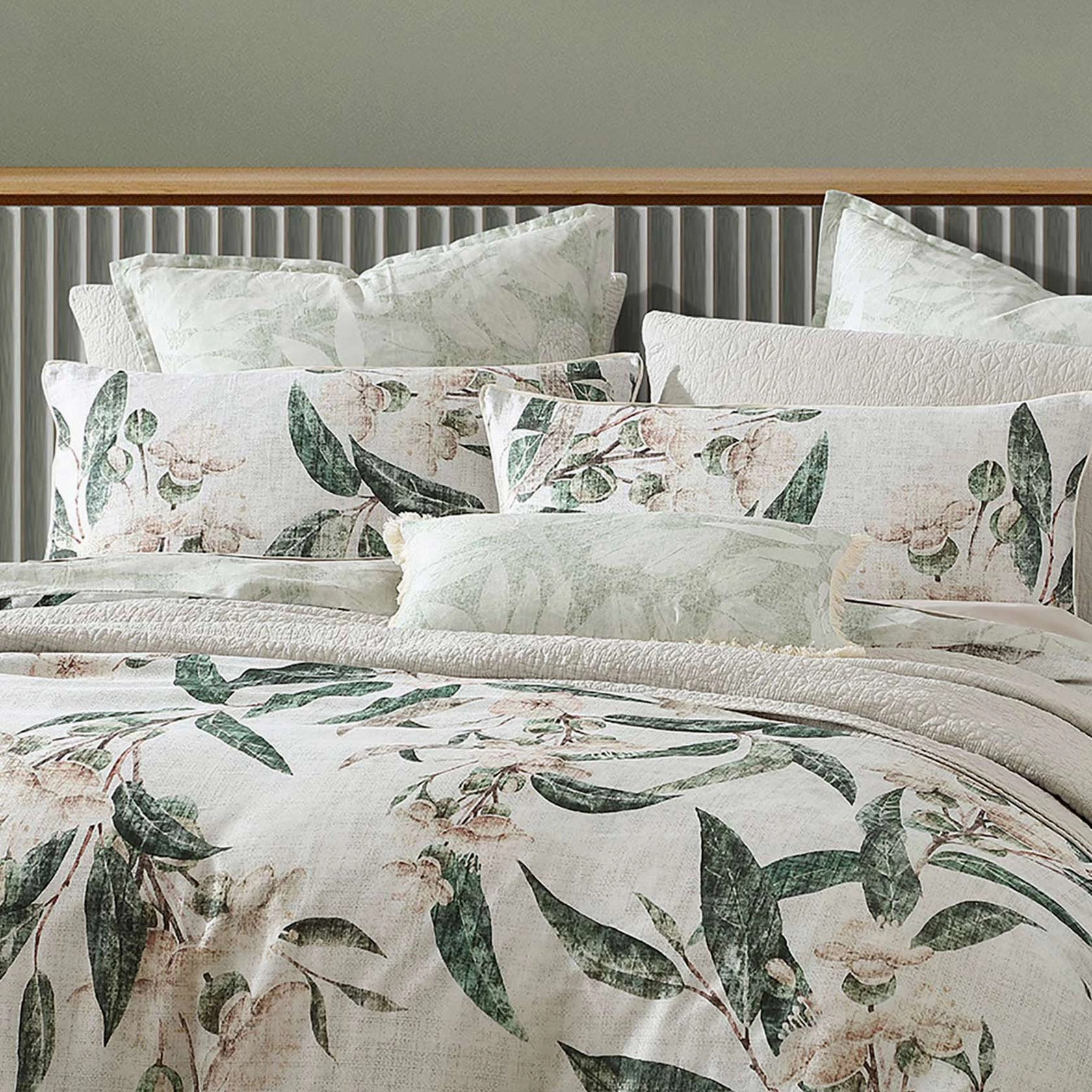 Leeton Eucalyptus Quilt Cover Set by Logan and Mason