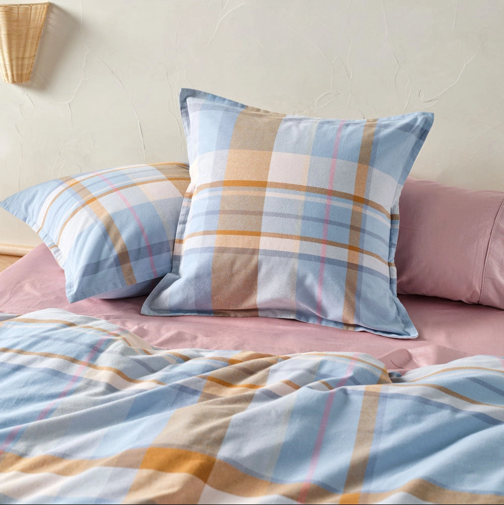 Lennon Blue Quilt Cover Set by Linen House