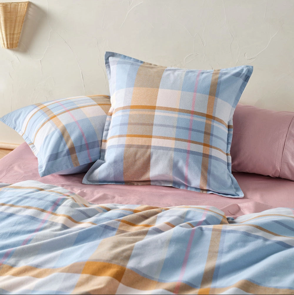 Lennon Blue Quilt Cover Set by Linen House