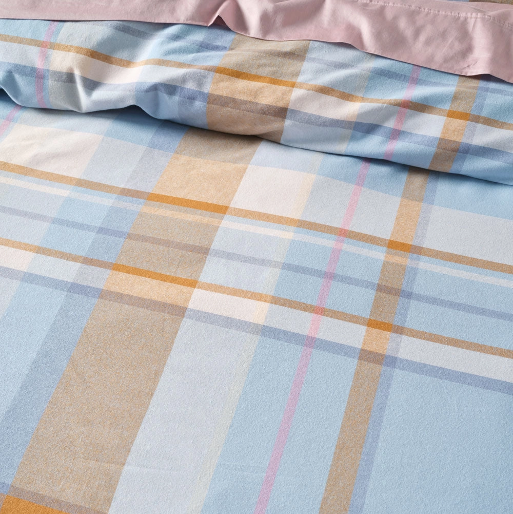 Lennon Blue Quilt Cover Set by Linen House