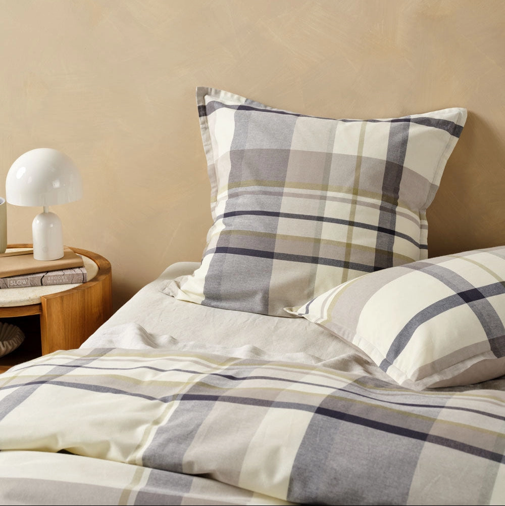 Lennon Stone Quilt Cover Set by Linen House