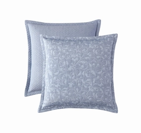 Leoni Blue European Pillowcase by Private Collection