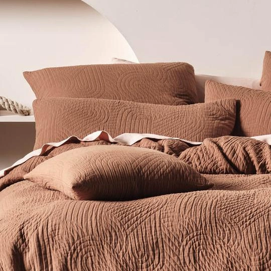 Lila Pecan Quilt Cover Set by Linen House