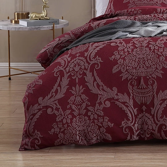 Lisbon Cabernet Quilt Cover Set by Logan and Mason Platinum