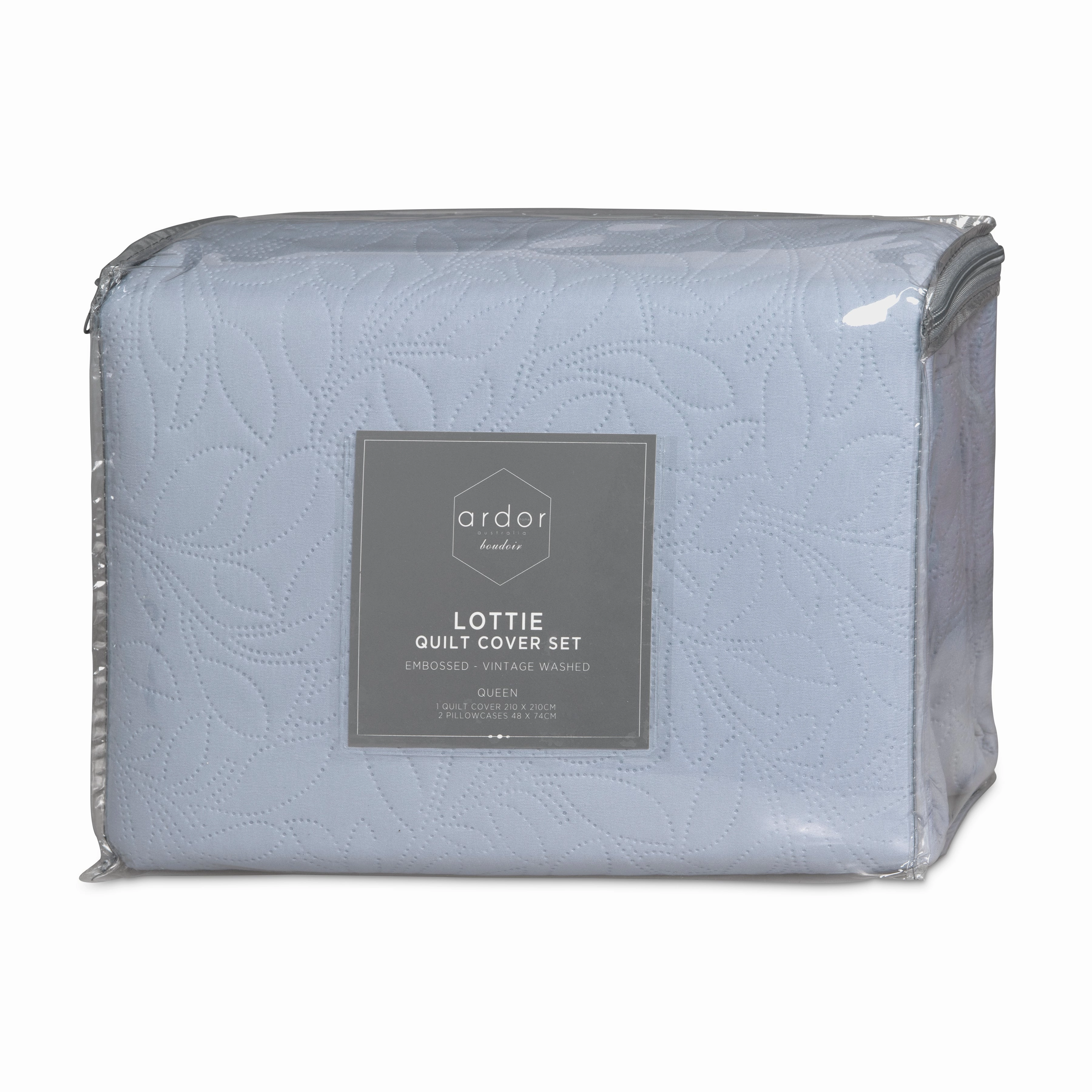 Lottie Bluebell Embossed Quilt Cover Set by Ardor