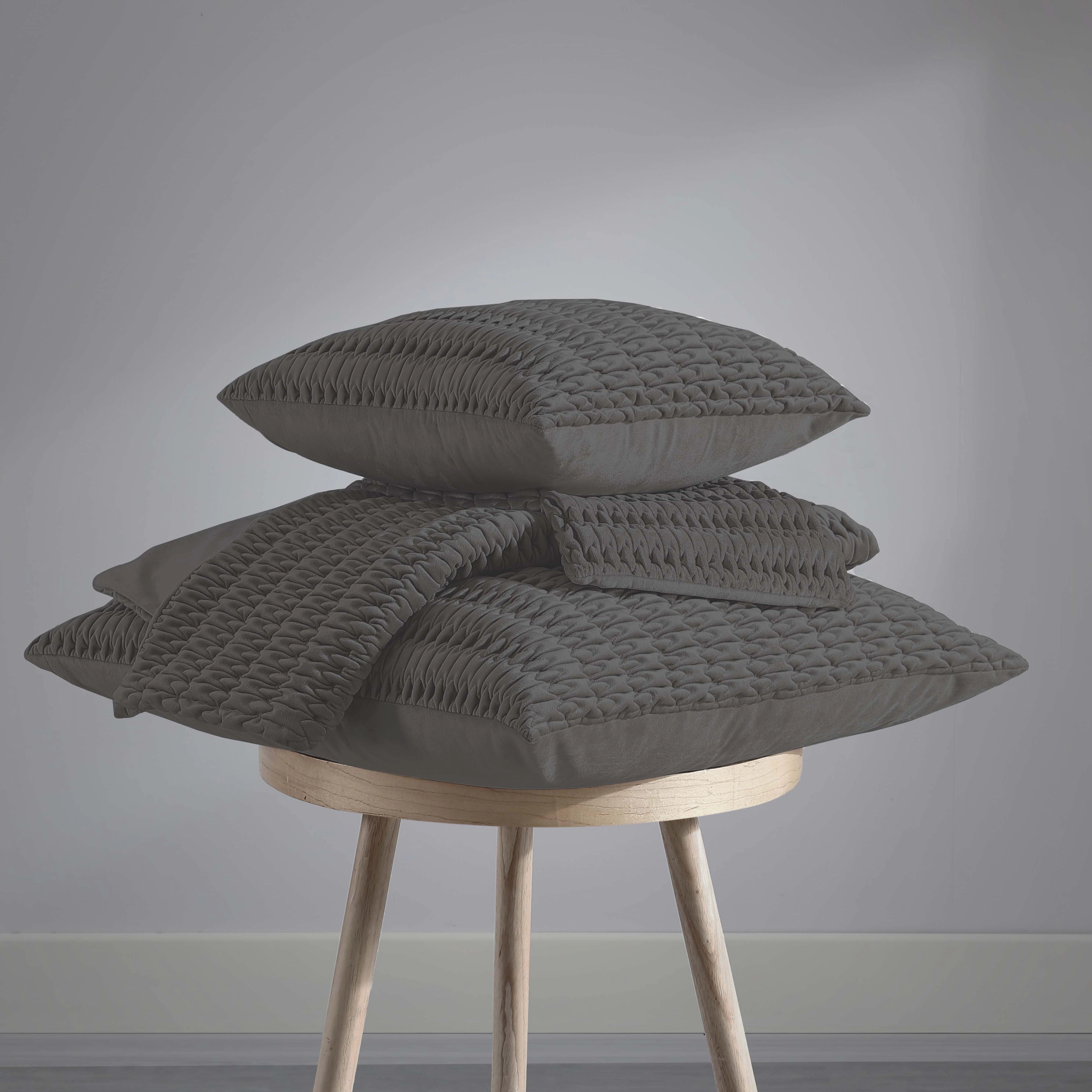 Loxton Charcoal Square Cushion by Private Collection