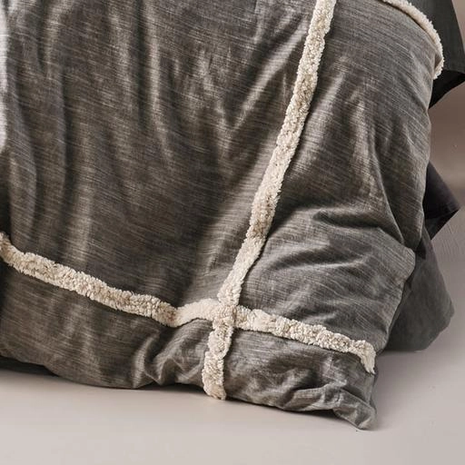 Lyndon Charcoal Quilt Cover Set by Linen House