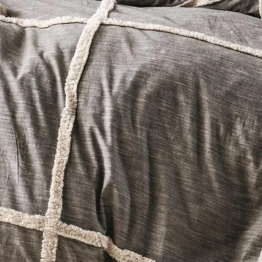 Lyndon Charcoal Quilt Cover Set by Linen House