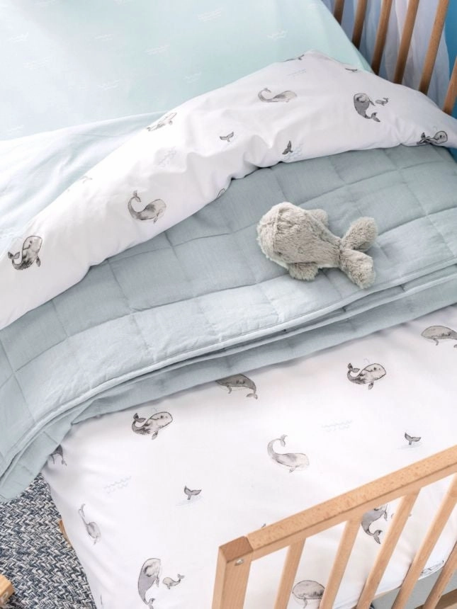 Maddison Blue Cot Coverlet Set by Hiccups