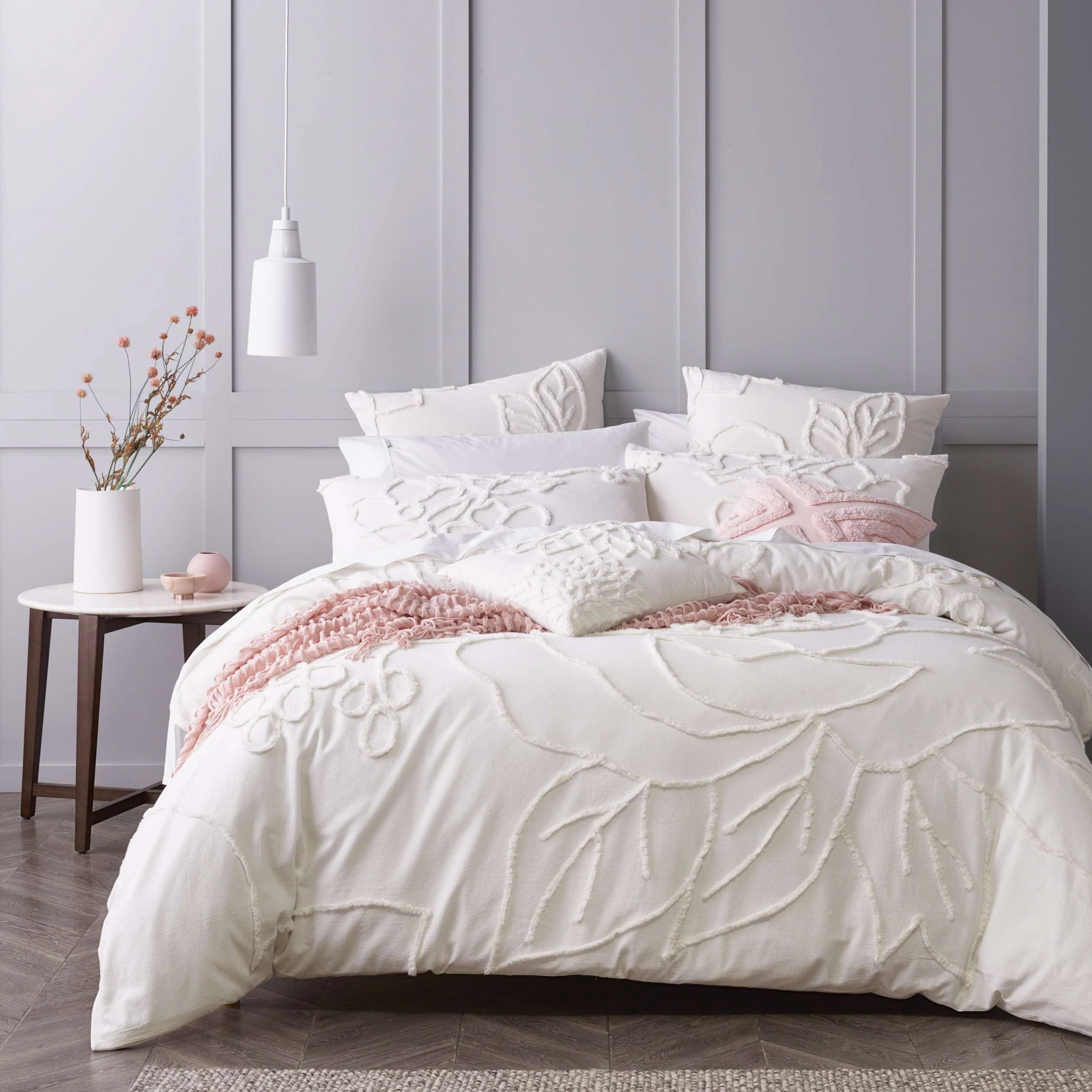 Maisha Quilt Cover Set Coconut Milk by Bianca