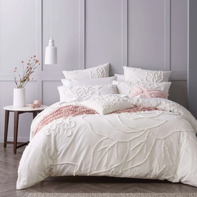 Maisha Quilt Cover Set Coconut Milk by Bianca