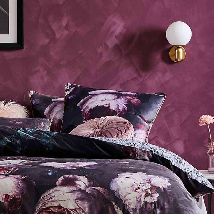 Marbella Charcoal Quilt cover set by Logan and Mason Platinum