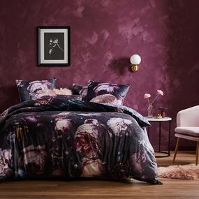 Marbella Charcoal Quilt cover set by Logan and Mason Platinum