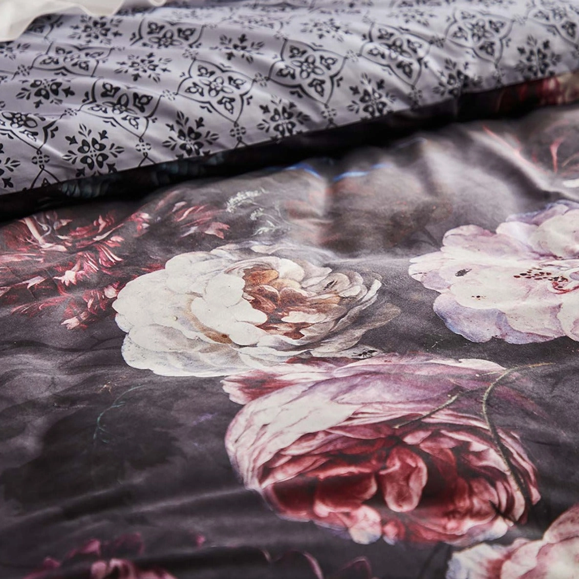 Marbella Charcoal Quilt cover set by Logan and Mason Platinum
