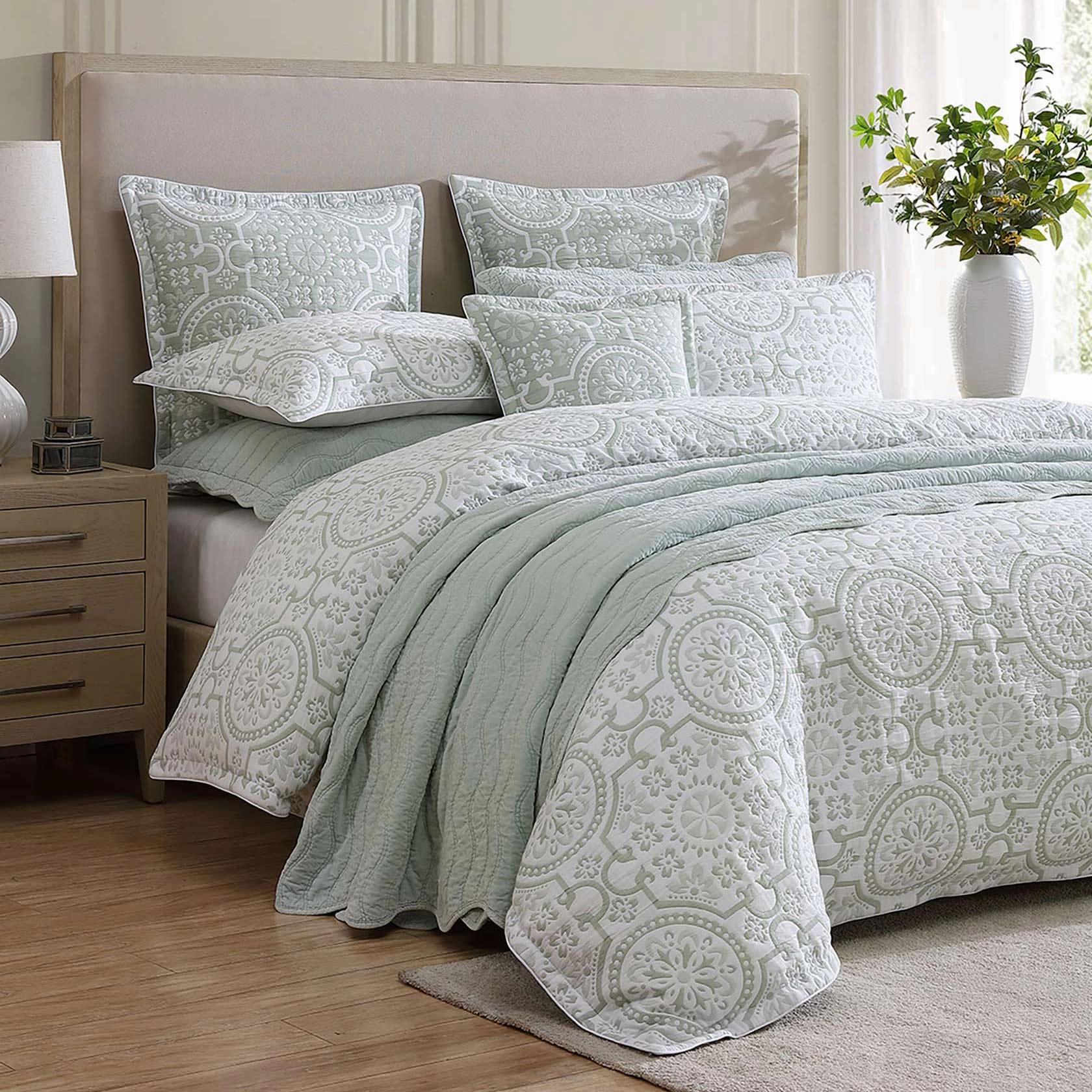 Mayfair Sage Quilt Cover Set by Private Collection