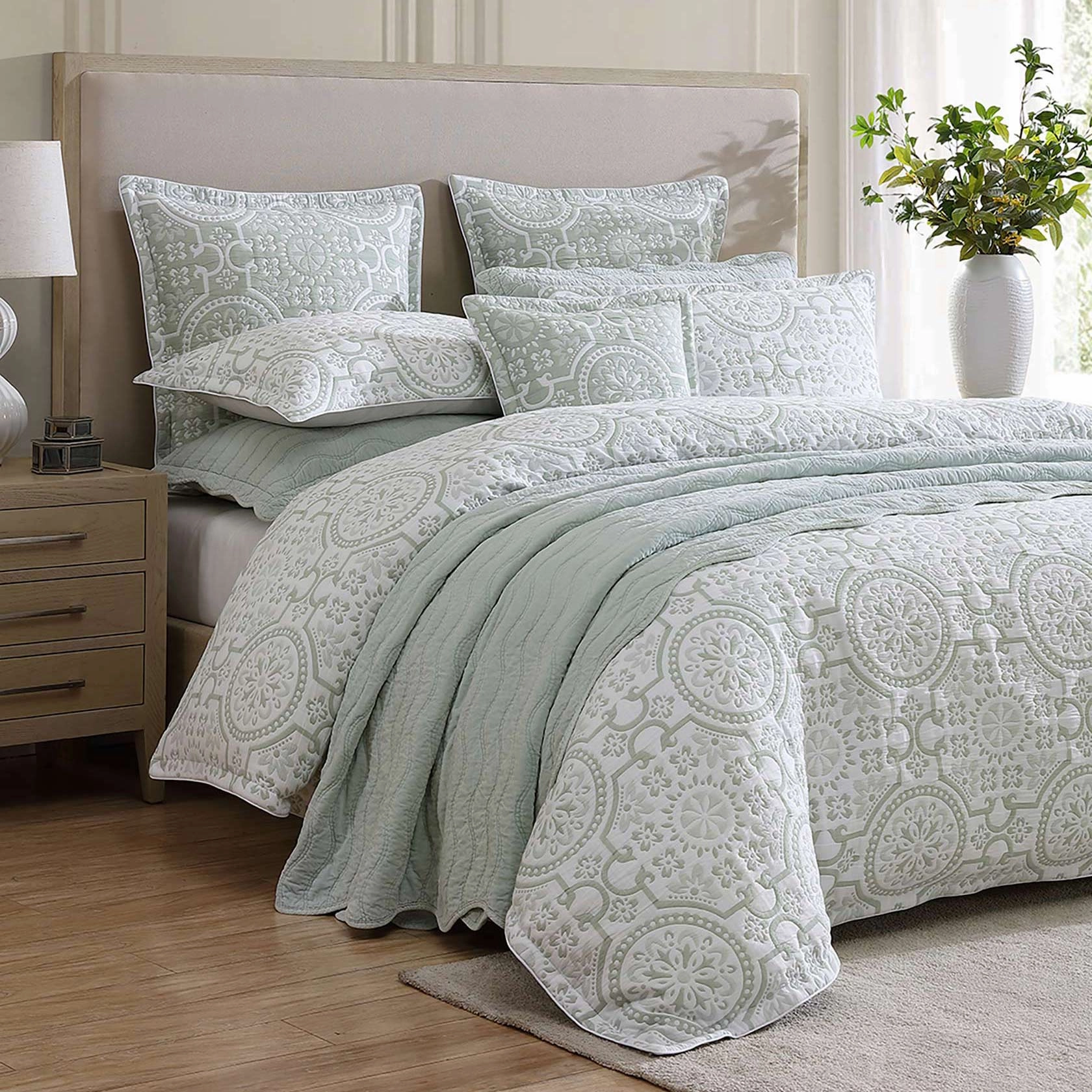 Mayfair Sage Quilt Cover Set by Private Collection