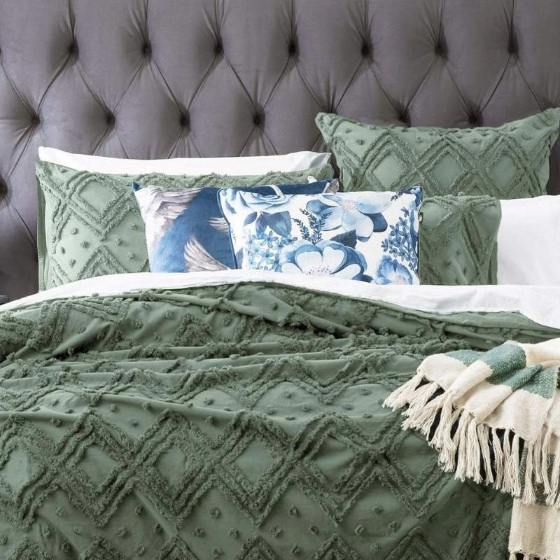 Medallion SAGE Vintage Washed Quilt Cover Set by Park Avenue