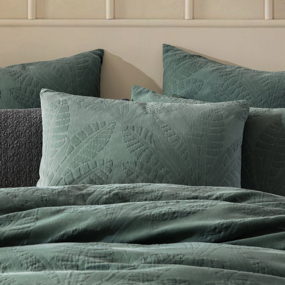 Moana Cilantro Quilt Cover Set by Logan & Mason Platinum