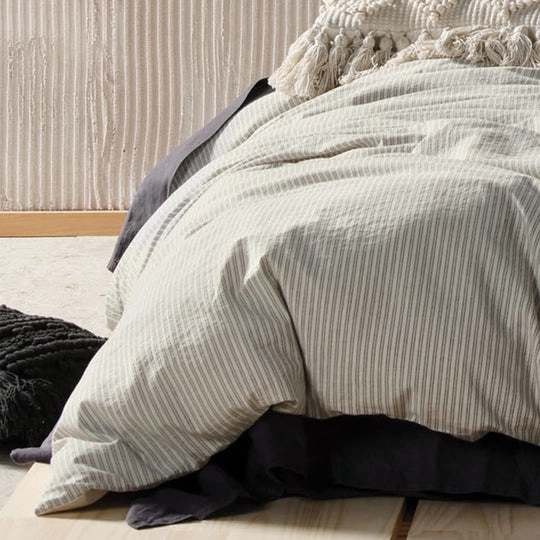 Napier Black Quilt Cover Set by Linen House