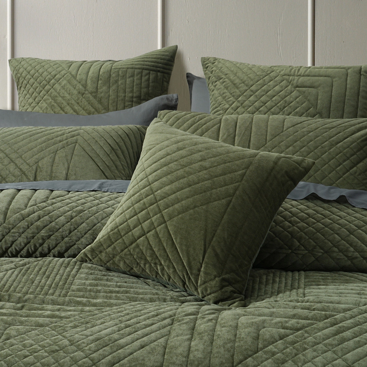 Navarro Olive Quilt Cover Set by Bianca