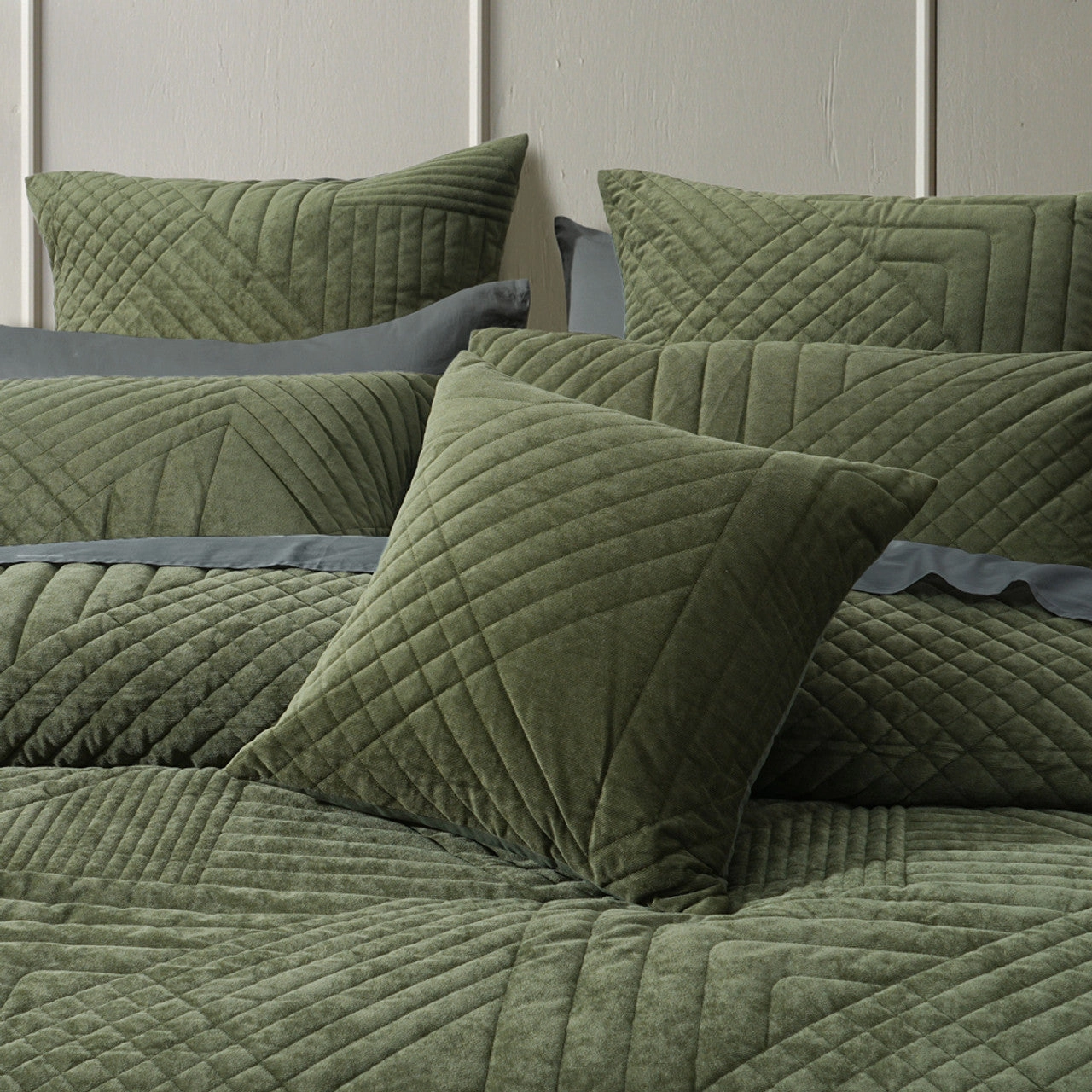 Navarro Olive Quilt Cover Set by Bianca