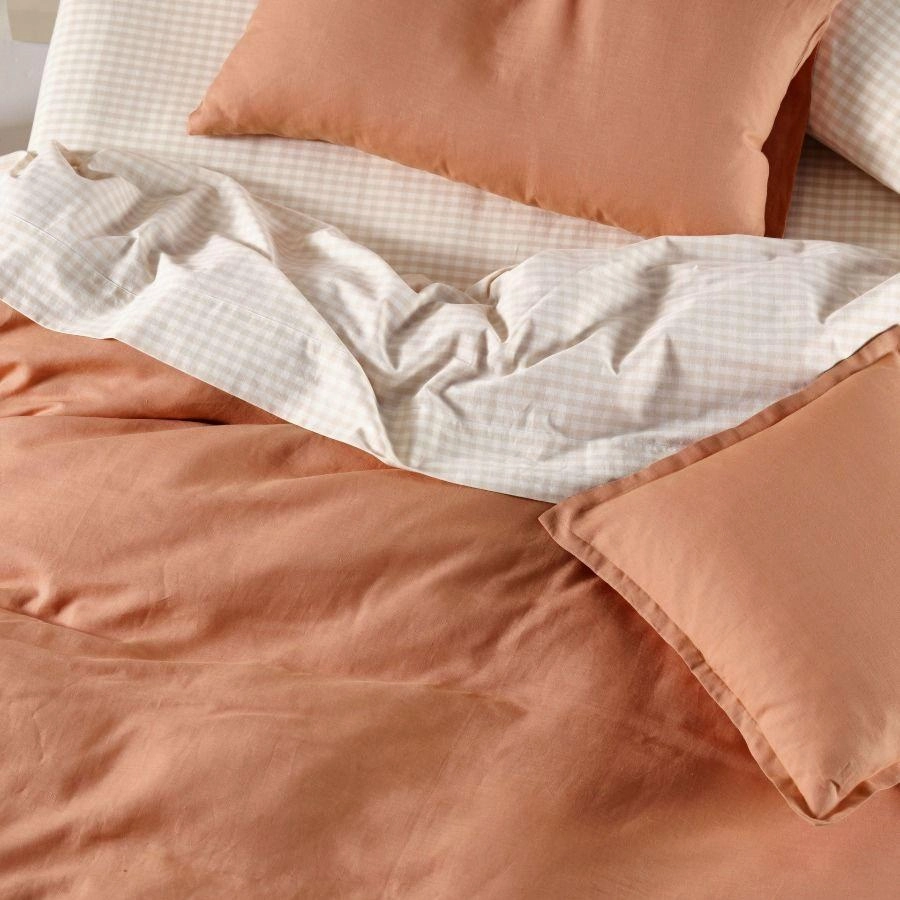 Nimes Clay Quilt Cover Set by Linen House