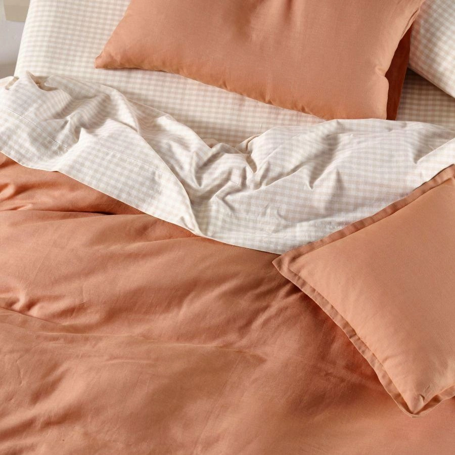 Nimes Clay Quilt Cover Set by Linen House