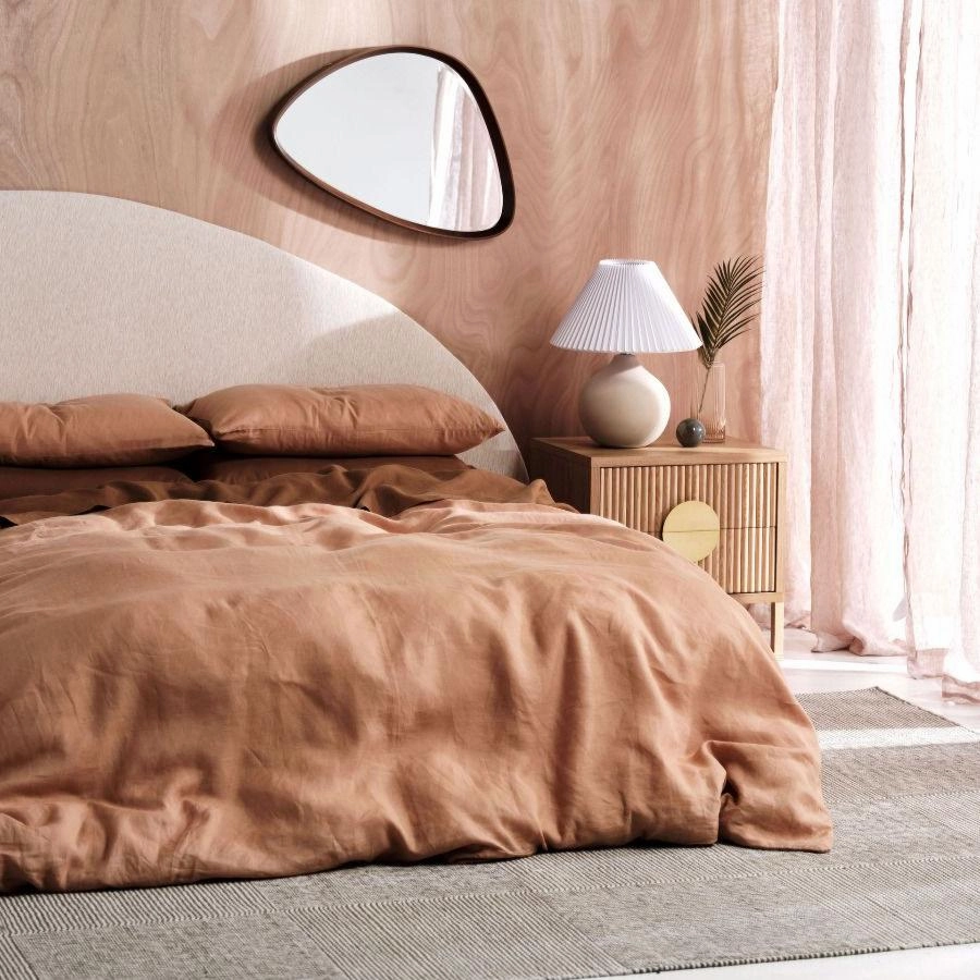 Nimes Clay Quilt Cover Set by Linen House