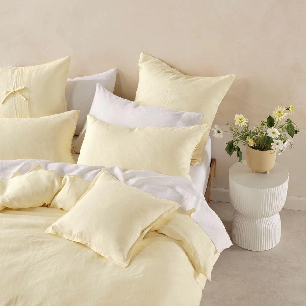 Nimes Lemon Quilt Cover Set by Linen House