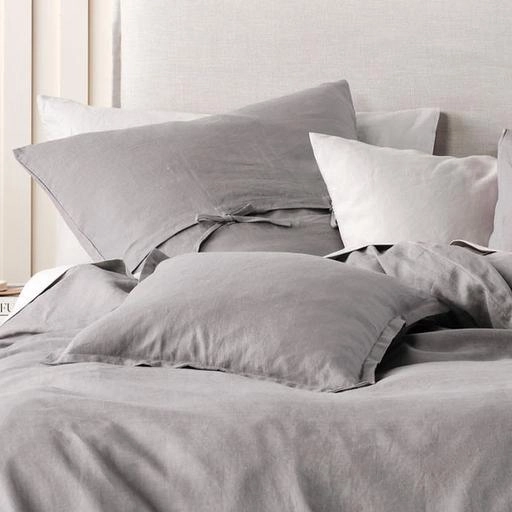 Nimes Linen QUILT COVER SET Ash by Linen House