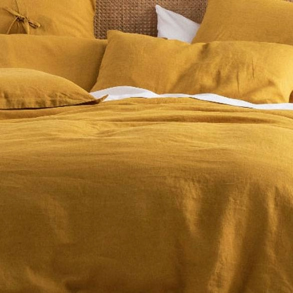 Nimes Linen QUILT COVER SET Chai by Linen House