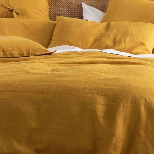 Nimes Linen QUILT COVER SET Chai by Linen House