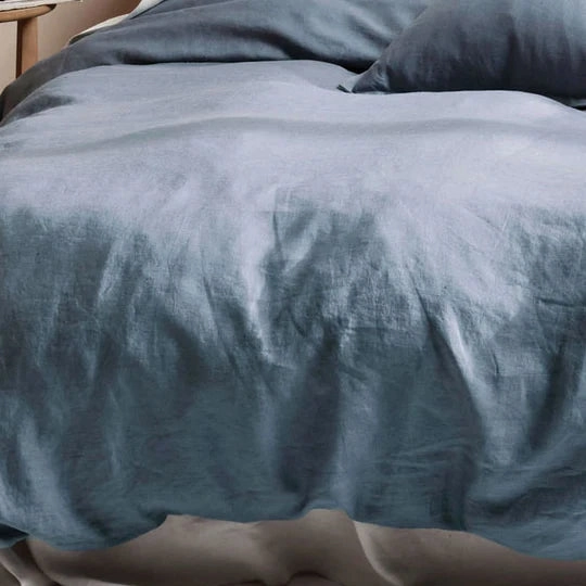 Nimes Linen Quilt Cover Set NIGHTFALL by Linen House