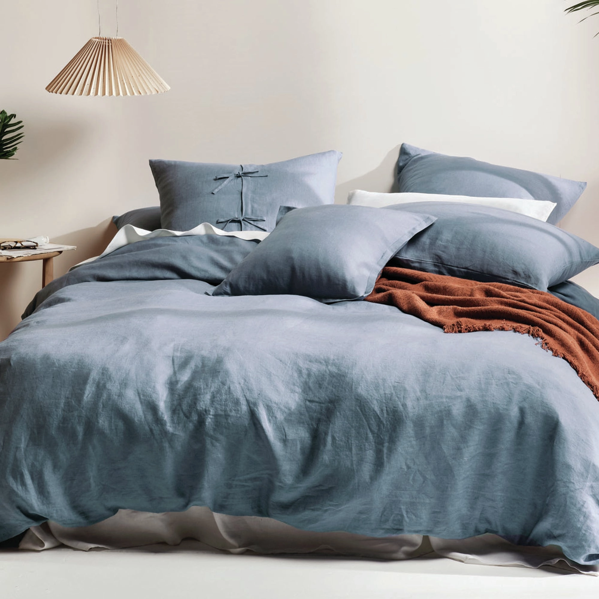 Nimes Linen Quilt Cover Set NIGHTFALL by Linen House